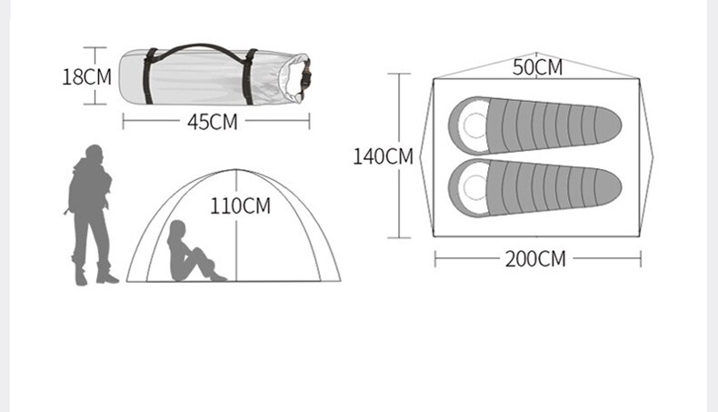Cheap Goat Tents Hewolf 2 Person Waterproof Camping Tents For Outdoor Recreation Double Layer 4 Seasons Hiking Fishing Beach Tourist Tents   